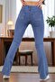 Osy Medium Blue Women's Lycra Flare Jeans - 3