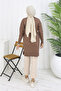 Long Mercerized Cardigan with Collar Detail N3260 Mink - 4