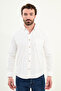 Plain Slim Fit Embroidery Detailed Velvet Men's Shirt Ecru - 27109.25K
