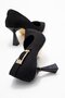 Women's Side Long Buckle Stiletto Shoes; Black Zra - 4