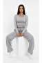 gray women's baggy plus size sportswear quality loose fit stretchy comfortable fabric sweatpants237 - 3