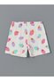 Lcw Kids Ecru Crew Neck Girls' Sleepwear Set with Shorts - 4