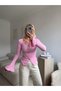 Accessory Blouse with Flared Sleeves - Pink - 3