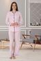 Women's Pink Special Design Front Buttoned Cotton Maternity Pajama Set - 2