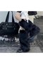 Black Color Plush Fur Leggings Long Furry Standard Size Y2K Leggings - 3