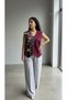 Women's Flannel Fabric Double Color Boucle Vest - 4