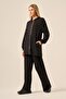 Women's Comfortable Fit Pearl Detailed Two-Piece Set Black 31224 - 5