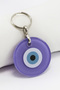 Handmade Flat Glass Evil Eye Beaded Purple Glass Evil Eye Keychain, Gift Bag Ornament