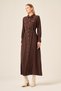 Women's Belt Detailed Dress Bitter Brown 31213 - 5