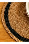 Lcw Home Brown Round Color Block Jute American Service 35X35 cm - 3