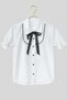 Girl's White Shirt with Black Bow and Piping Detail White Flared Skirt Performance Set April 23 October 29 - 3