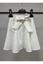 Girl's White Shirt with Black Bow and Piping Detail White Flared Skirt Performance Set April 23 October 29 - 4