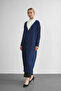 Women's V-Neck Black Buttoned Long Cardigan - 4