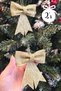 Gold Bow Ornament Christmas Tree Ornament 2 Pack 9X11 cm - 3