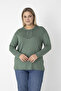 Viscose Fabric Mini Slit Plus Size Long Sleeve Mother Combed Cotton Blouse with Collar and Button Detail - 5