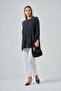Women's Comfortable Fit Pleated Detailed Tunic Black 31180 - 2