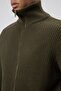 Oversize Zippered Knitwear Cardigan Khaki - 3