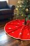 Christmas Tree Underlay Cover Luxury Red
