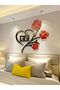 Red & Black Rose Flower Acrylic Wall Art | Romantic Home Decoration | Gift for Couples