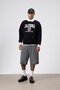 Double Color Printed Oversize Sweatshirt Black
