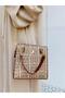 3-Compartment Faux Leather Women's Hand and Shoulder Strap Bag with Chain Detail - 8