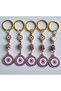 Gift Large Evil Eye Beaded Purple Keychain 10 cm - Piece Price - 8