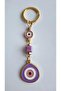 Gift Large Evil Eye Beaded Purple Keychain 10 cm - Piece Price