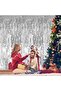 Silver Foil Fringe Curtain 1x2m Metallic Tinsel Party Backdrop for Birthday Wedding Eid [1] - 3