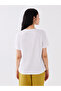 Lcw Vision White Crew Neck Printed Short Sleeve Women's T-Shirt - 5