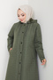 Women's Chain Detailed Hooded Quilted Coat - 5
