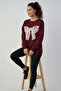 White Lace Ribbon Patterned Women's Oversize Sweatshirt - 2