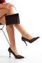 Black Stone Stylish Thin Heeled Shoes and Bag Set Suitable for Special Occasions - 2