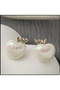 Yiwu 1 Pair Simple and Stylish Imitation Pearl Apple Earrings - Fashionable Fruit Earrings