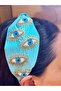 Beaded Eye of Elegance Headpiece- Blue - 2