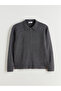 MG TRENDEN Anthracite Polo Neck Men's Knit Cardigan - 5