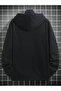 Men's Black Hooded Sweatshirt Oversize Cotton Lined 3 Thread Winter Anti-Pilling - 3