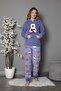 Welsoft Hooded Kangaroo Pocket Long Sleeve Plush Soft and Warm 2-Piece Pajama Set