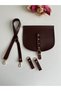 Cover for Knitted Bags in Burgundy Color, Strap and Bug Set - Knitted Bag Kit