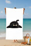 منشفة شاطئ قطنية من APIŞAN KEDİ – تصميم منقوش – 75x150 سم - 2