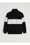 Black Stand Collar Color Block Men's Sweatshirt - 6