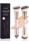 Foundation Makeup Brushes, 2pcs Premium Double-Ended Makeup Brush (Flat/Angled/Angled Round/T