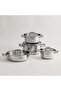 Alberito 8 Piece Stainless Steel Pot Set, Silver