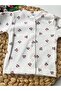 Newborn Baby I Love Mom Dad Printed Cotton White Top and Bottom Set - 4