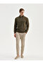 Özmarka New Season Zippered Stand Collar Long Sleeve Men's Sweatshirt - 2