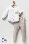 Striped Trousers and Pocketed Shirt Linen 2-Piece Boys' Set
