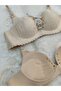 Women's Laser Cut Seamless Padded Wire-Free Front Tie Bra - 3