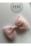 Pink Velvet Detailed Tulle Bow Double Set Girl's Hair Clip