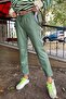 Mint Dizi Stitched Lace-Up Leather Trousers with Elastic Waist - 2