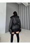 Belted Fur Lined Shawl Collar Puffer Quilted Coat - 2