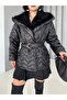 Belted Fur Lined Shawl Collar Puffer Quilted Coat